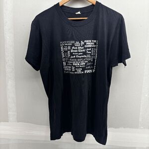 Vintage 80s tuck Everything Screen Stars Shirt Mens XL Black Grunge Punk Goth